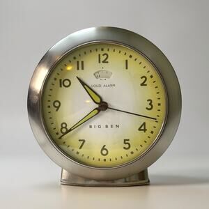 Westclox Big Ben Analog Loud Alarm Clock Vintage Retro MCM RARE SILVER - WORKS!